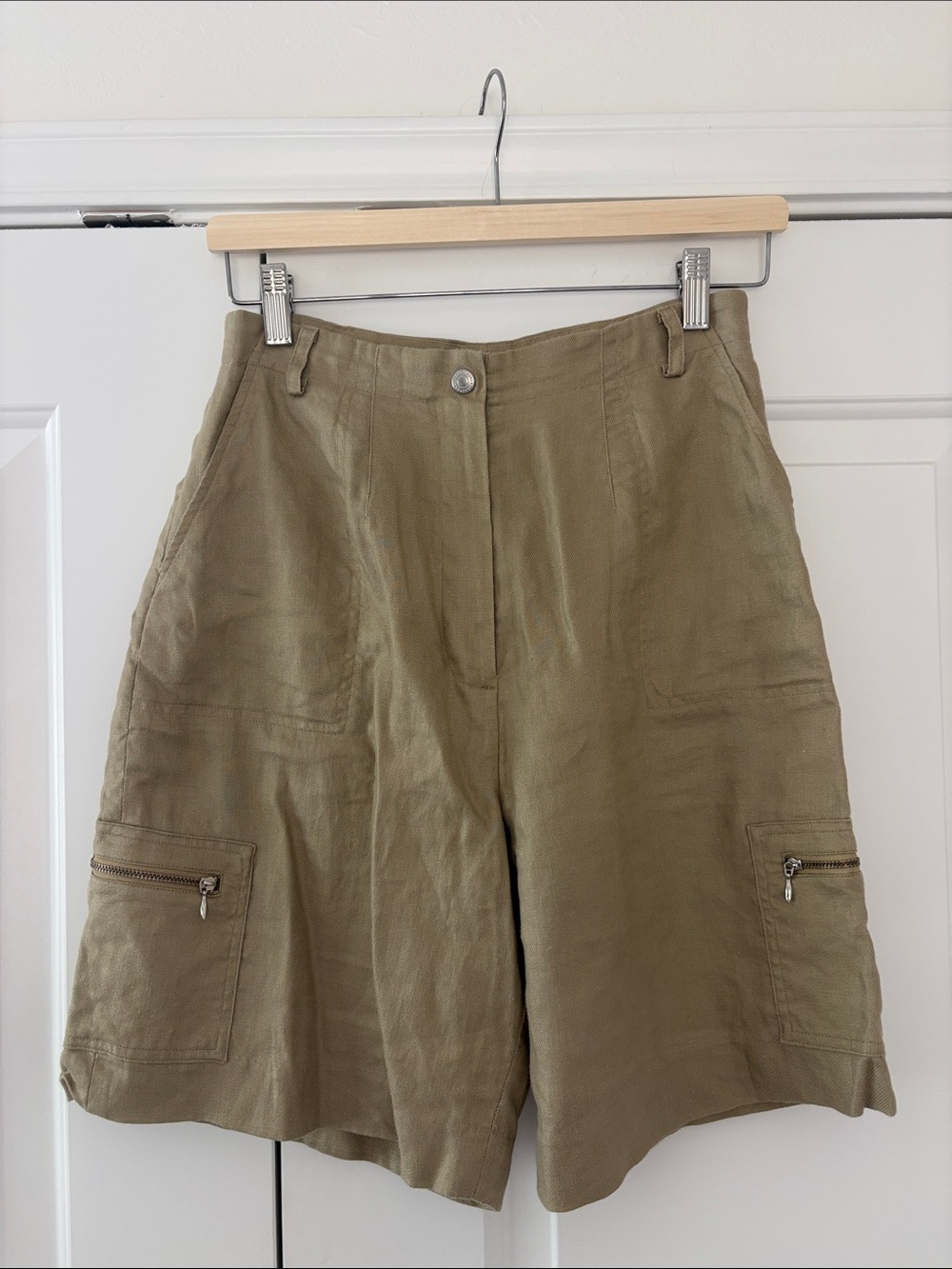 Ralph Lauren Women's Khaki Cargo Linen Shorts